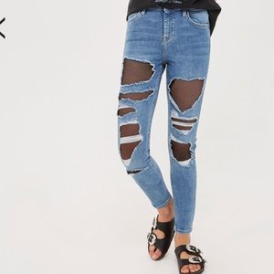Topshop Fishnet Jamie Jeans